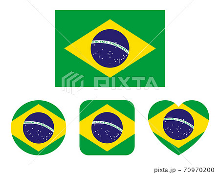 ブラジル国旗のバリエーションセット 縁線なし のイラスト素材