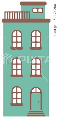 シンプルな建物 正面イラスト マンション ビル 集合住宅のイラスト素材 シンプルな建物 正面イラスト マンション ビル 集合住宅のイラスト素材