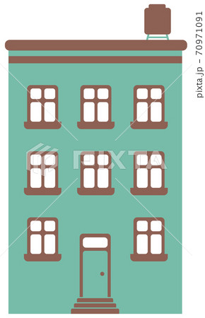 シンプルな建物 正面イラスト マンション ビル 集合住宅のイラスト素材