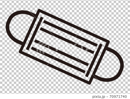 コロナウイルス予防 マスクのシンプルなアイコン 白背景 のイラスト素材