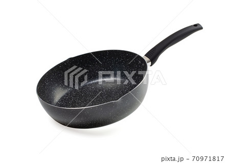 Flying pan non-stick isolated on white background. top view. Flying pan non-stick isolated on white background. top view. 70971817