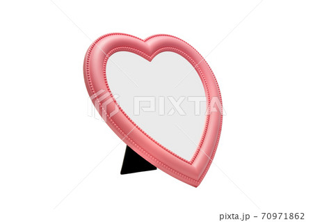 color heart shaped desktop mirror isolated on white background. 70971862