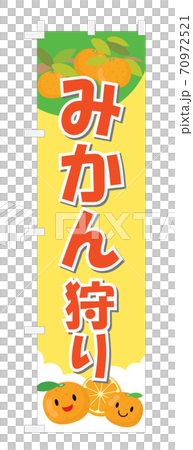 黄色のみかん狩りの幟 70972521