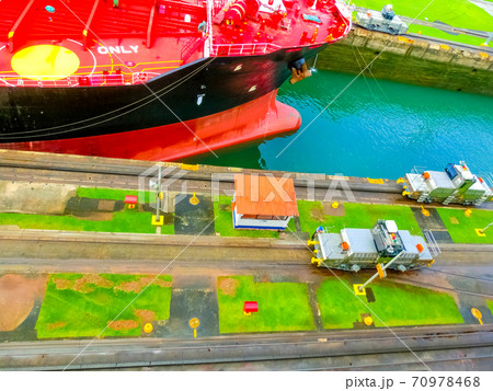 View of Panama Canal from cruise ship View of Panama Canal from cruise ship 70978468