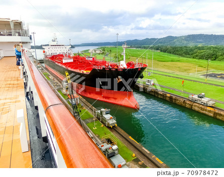 View of Panama Canal from cruise ship View of Panama Canal from cruise ship 70978472