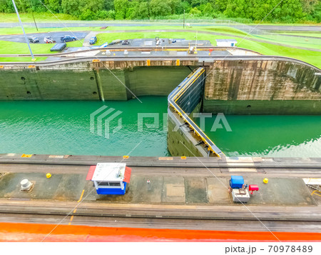 View of Panama Canal from cruise ship View of Panama Canal from cruise ship 70978489