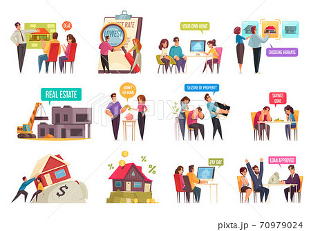 Mortgage Family Icon Set 70979024