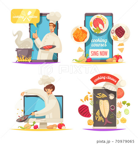 Cooking School Concept Icons Set Cooking School Concept Icons Set 70979065