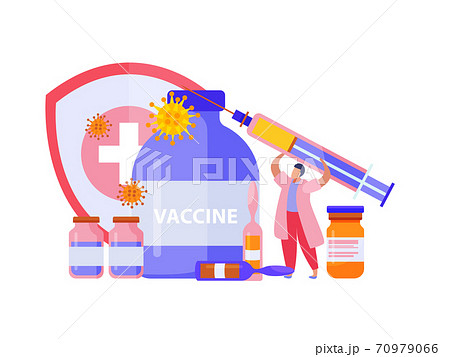 Vaccination Flat Background 70979066