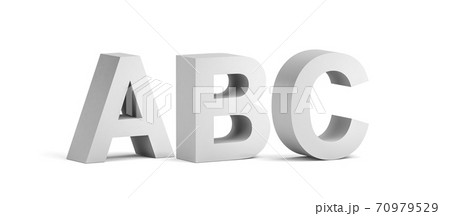 Abc White Bold Letters Isolated On White のイラスト素材