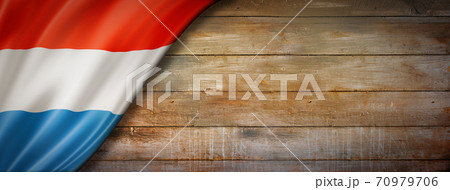 Luxembourg flag on vintage wood wall banner 70979706