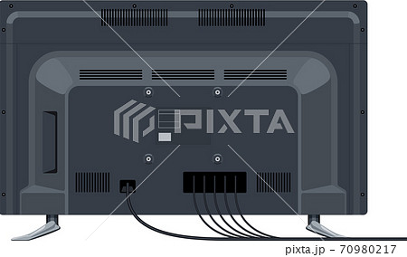 液晶テレビ モニターの裏面のイラスト素材