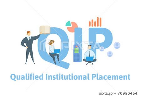 QIP, Quality Improvement Plan or Quality Improvement Project. Concept with keywords, people and icons. Flat vector illustration. Isolated on white. 70980464