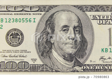 Macro shot of one hundred dollars bill 70980863