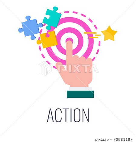 Action Icon. Call to action, CTA. Flat vector illustration. 70981187
