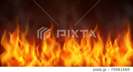 Effect burning red hot sparks realistic fire flames abstract background 70981666
