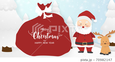 Cartoon Christmas banner or party invitation background Cartoon Christmas banner or party invitation background 70982147
