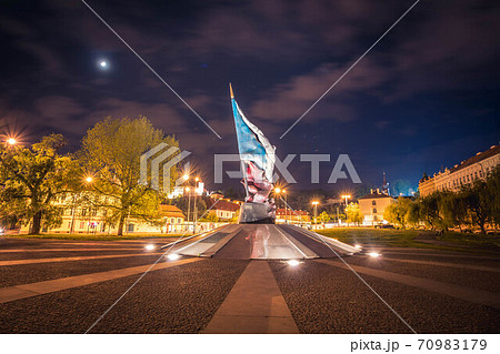 Memorial of resistance against Nazi Aggression and Occupation. Monument to the Fallen Soldiers Worl War II. Memorial of resistance against Nazi Aggression and Occupation. Monument to the Fallen Soldiers Worl War II. 70983179