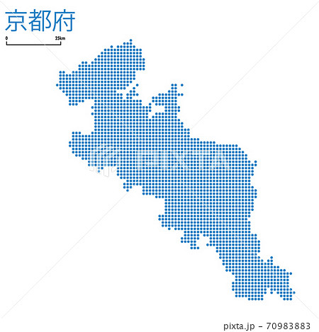 京都府の詳細地図近畿地方 都道府県別ドット表現の地図のイラスト ベクターデータのイラスト素材 7098