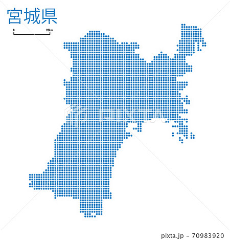 宮城県の詳細地図東北地方|都道府県別ドット表現の地図のイラスト ベクターデータ 宮城県の詳細地図東北地方|都道府県別ドット表現の地図のイラスト ベクターデータ 70983920