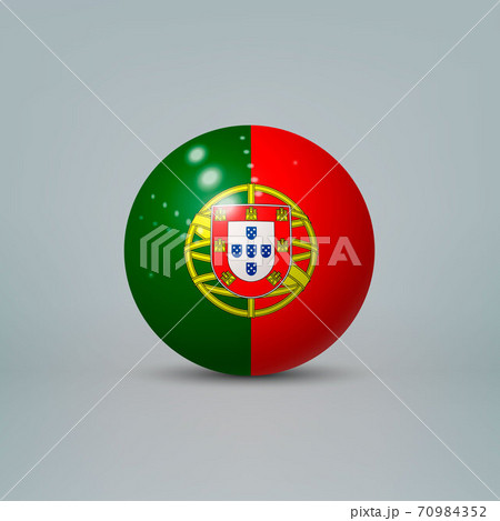 3d realistic glossy plastic ball or sphere with flag of Portugal 70984352