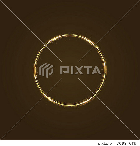 Circle frame with vector light effect. Golden comet with glowing Circle frame with vector light effect. Golden comet with glowing 70984689