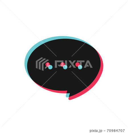 Glitch Chat bubble speech vector icon for your design 70984707