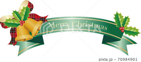 クリスマス ベル リボン グリーン イラスト素材のイラスト素材