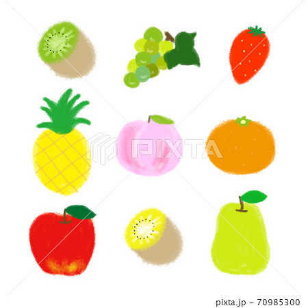 9種類の果物のイラスト素材
