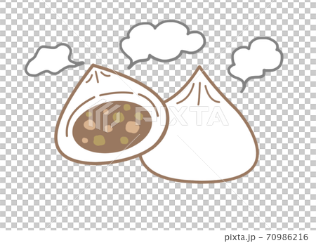 Warm meat bun 70986216