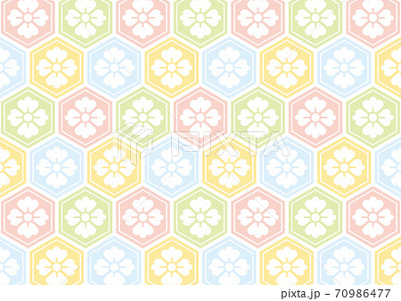 和柄背景 亀甲花菱文 のイラスト素材