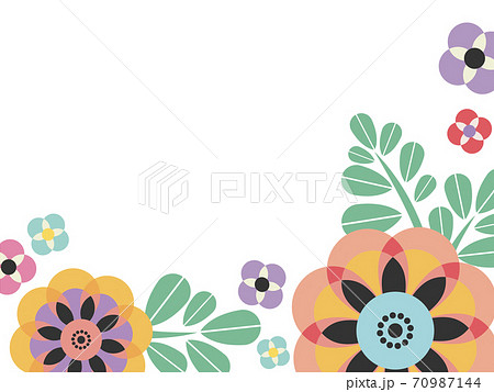 昭和レトロポップな花柄の背景のイラスト素材