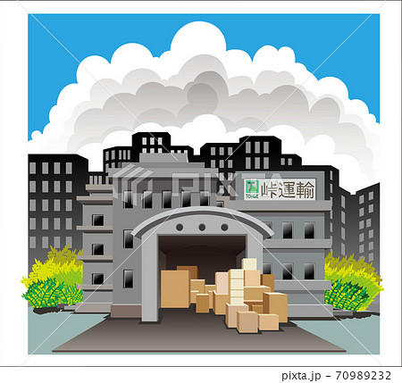 運送会社 倉庫 段ボール タウン.eps 70989232