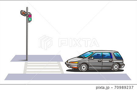 車 信号機 交差点 横断歩道 Suv Epsのイラスト素材