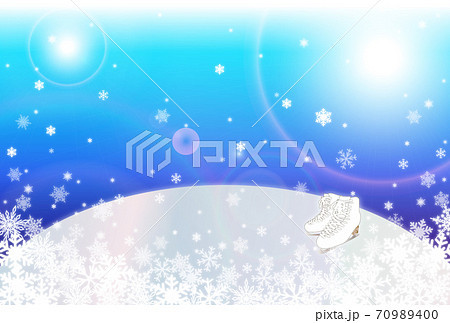 冬の景色 キラキラスケートリンクのイラスト素材