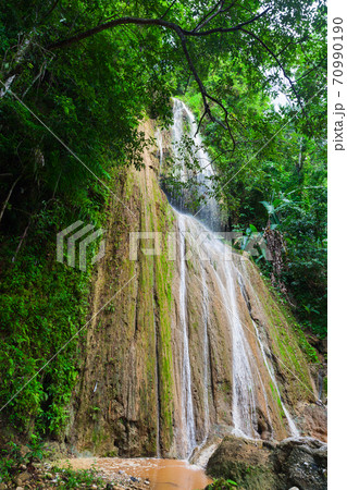Vertical landscape photo with waterfall 70990190