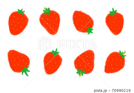 8粒の苺のイラスト素材