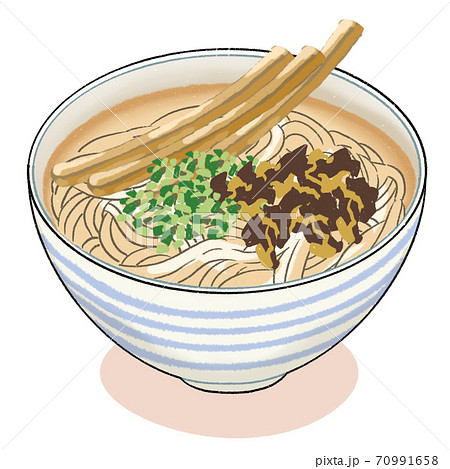 肉ごぼううどんのイラスト素材