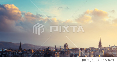 Edinburgh city skyline from Calton Hill., United Kingdom 70992874