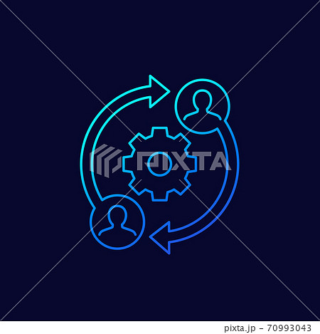 people interacting, teamwork line icon people interacting, teamwork line icon 70993043
