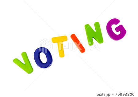 Text VOTING on a white background. Text VOTING on a white background. 70993800