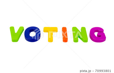 Text VOTING on a white background. Text VOTING on a white background. 70993801