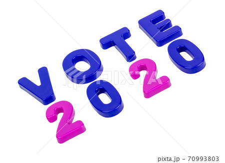 Text VOTE 2020 on a white background. Text VOTE 2020 on a white background. 70993803