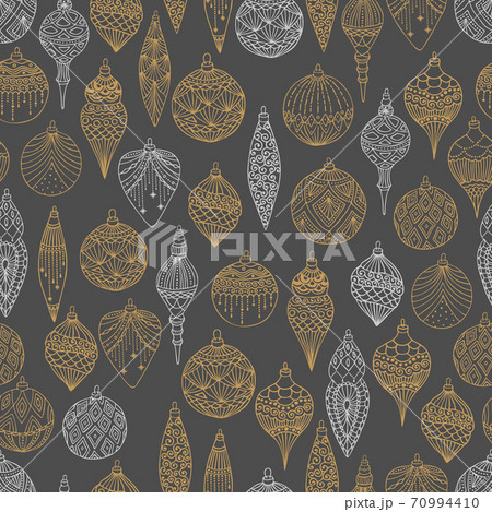 Xmas Seamless pattern with Christmas tree balls hand drawn art design vector illustration Xmas Seamless pattern with Christmas tree balls hand drawn art design vector illustration 70994410