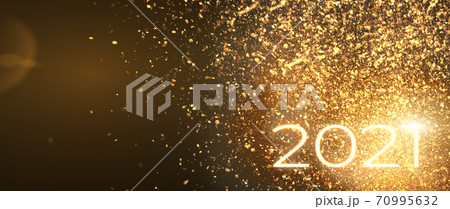 Merry Christmas postcard banner, decorations on black background 70995632