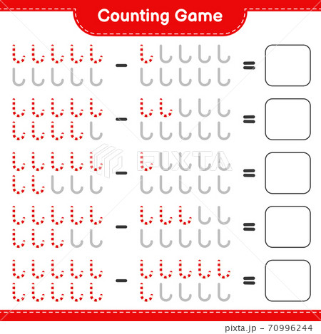 Counting game, count the number of Candy Canes...のイラスト素材 [70996244] - PIXTA