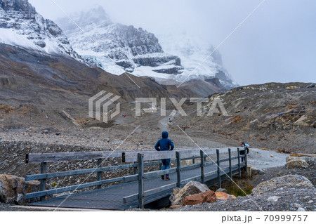 Toe of the Athabasca Glacier Trail. Columbia Icefield, Jasper National Park, Alberta, Canada. Toe of the Athabasca Glacier Trail. Columbia Icefield, Jasper National Park, Alberta, Canada. 70999757