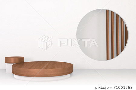 podium show cosmetic product geometric form cylinder podium in white background.3D rendering podium show cosmetic product geometric form cylinder podium in white background.3D rendering 71001568