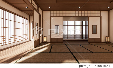The room is spacious design of the Japanese style  And light in natural tones. 3D rendering 71001621