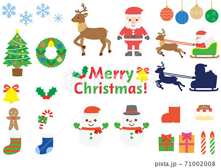 クリスマスのイラスト・素材のセット クリスマスのイラスト・素材のセット 71002008